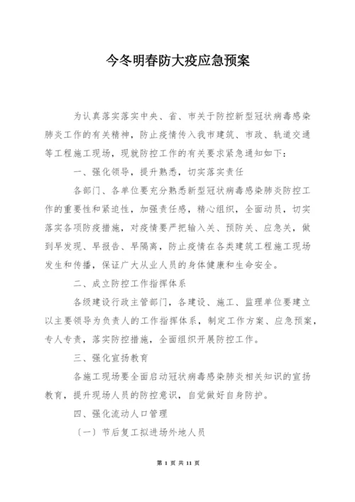 今冬明春防大疫应急预案.docx