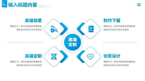 蓝色医疗医学医药科研医院工作汇报年中总结述职答辩职称评级报告PPT模板