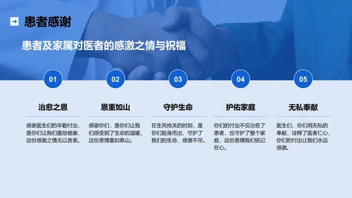 蓝色简约风中国医师节：致敬平凡英雄PPT模板