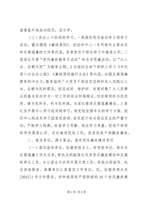 民政局党廉建设自查汇报材料.docx