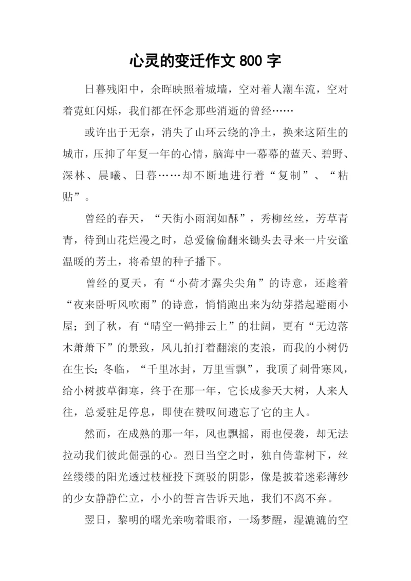 心灵的变迁作文800字.docx