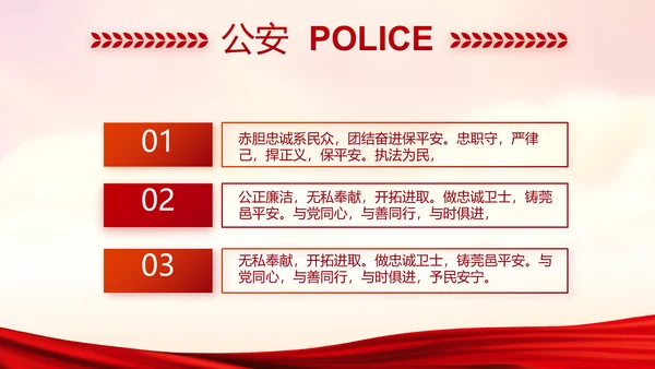 红色党建警察年终工作总结述职报告动态PPT模板