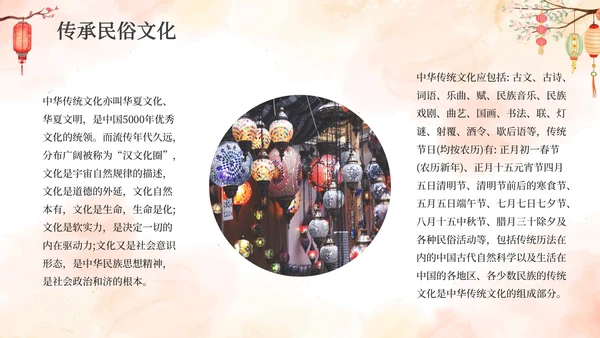 中国风传统民俗主题介绍PPT模板