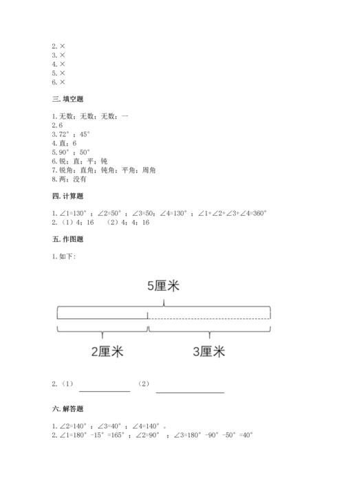 人教版四年级上册数学第三单元《角的度量》测试卷含答案【达标题】.docx