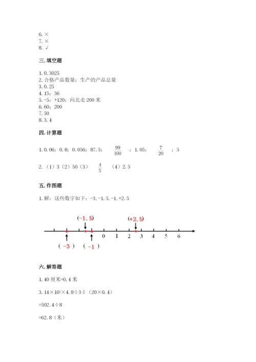 六年级下册数学期末测试卷精品【名师系列】.docx