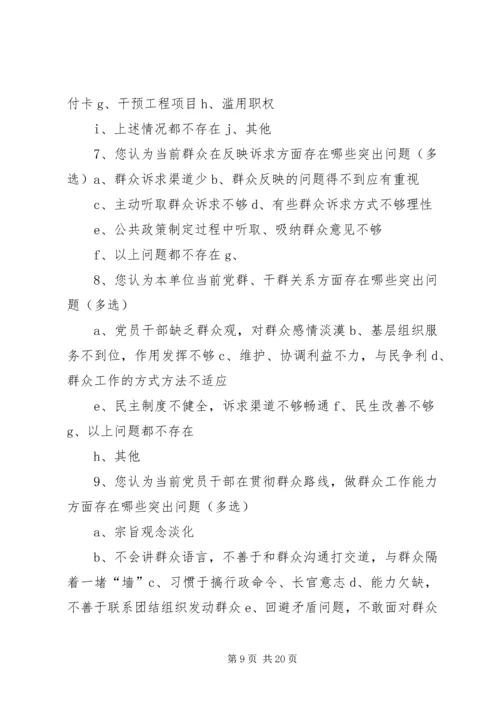 第二批党的群众路线教育实践活动调查问卷.docx