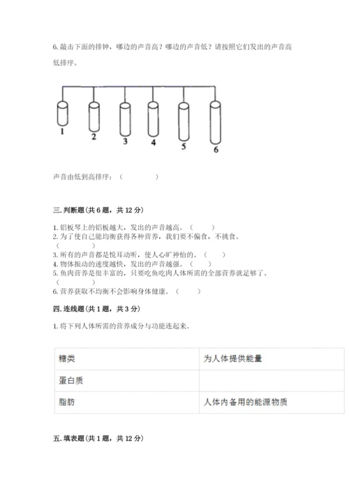 教科版科学四年级上册第二单元《呼吸和消化》测试卷【达标题】.docx