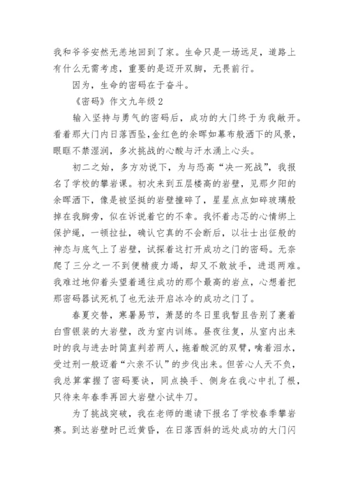 《密码》作文九年级精选.docx