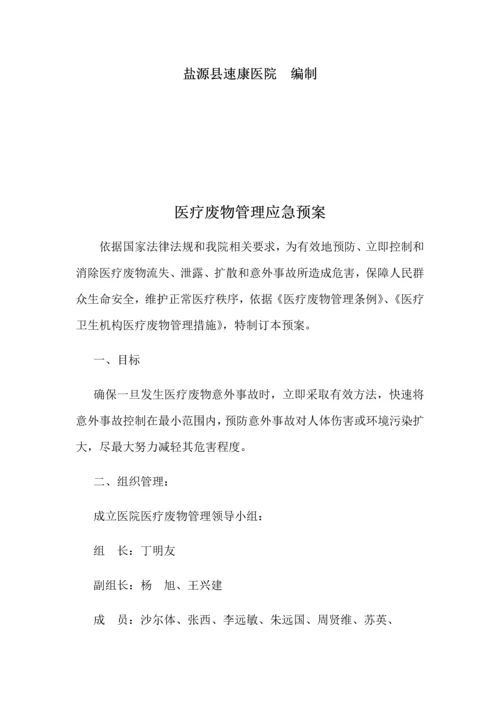 医疗废物管理应急专题预案.docx