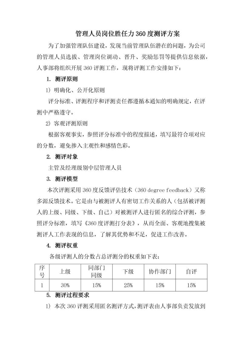 管理人员岗位胜任力360度测评方案(DOC5页).docx