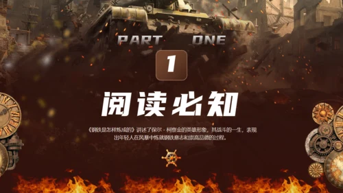 《钢铁是怎么炼成的》读书分享通用PPT模板