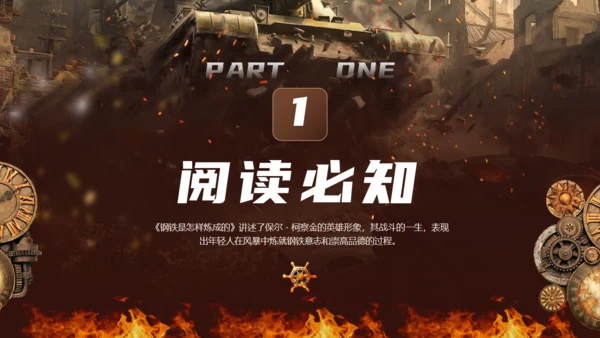 《钢铁是怎么炼成的》读书分享通用PPT模板