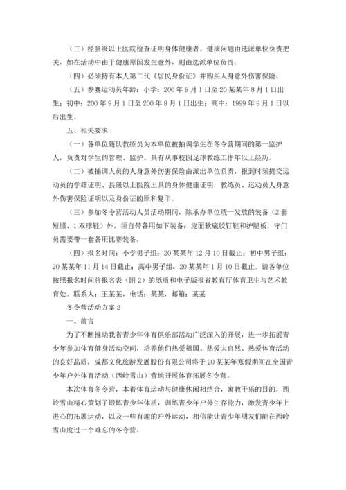 冬令营活动方案14篇.docx