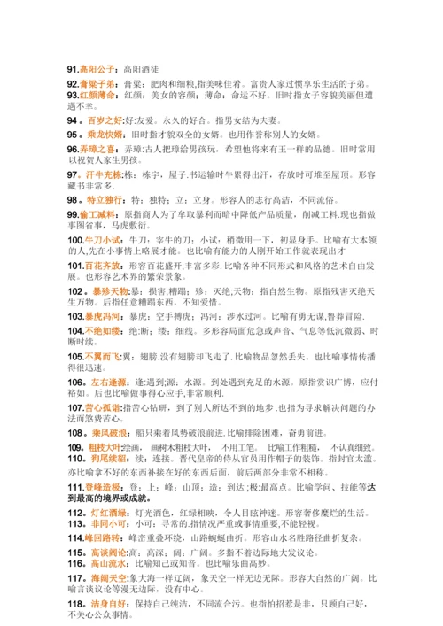 高考重点成语解释(范本模板).docx