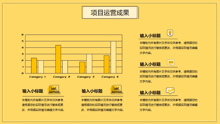项目运营年终总结，黄色通用PPT模板
