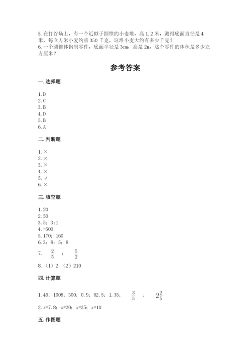 射阳县六年级下册数学期末测试卷学生专用.docx