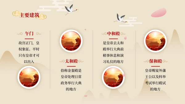 红色中国风故宫博物院皇家宫殿的历史与艺术ppt模板