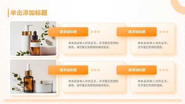 橙色商务风护肤产品项目介绍通用PPT模板