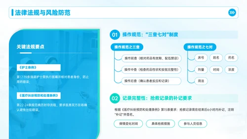 蓝色护理人员培训会议PPT模板