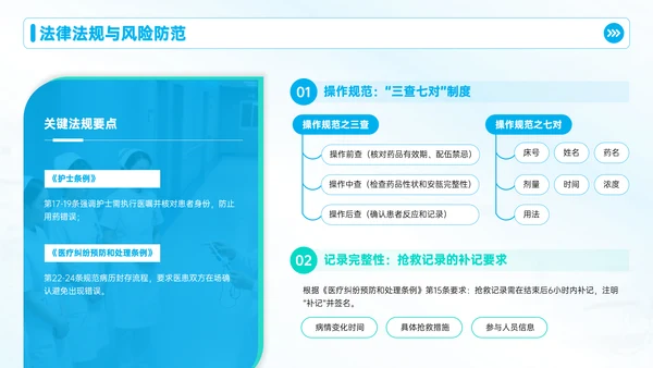 蓝色护理人员培训会议PPT模板