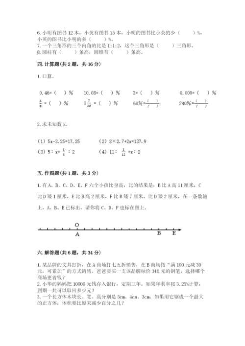 冀教版小学六年级下册数学期末检测试题（精选题）.docx