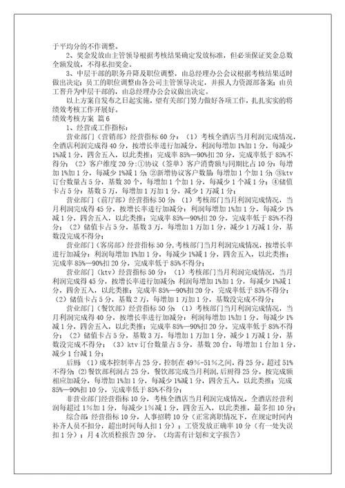 绩效考核方案集锦九篇1