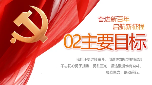 红色党支部工作总结动态PPT党课