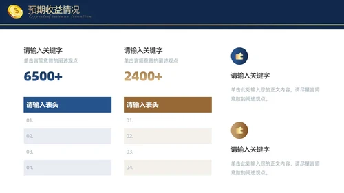 蓝色金色烫金大气商务金融理财融资投资通用PPT模板