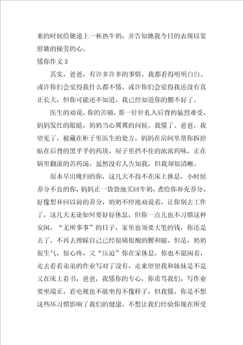 懂你作文600字14篇