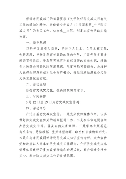 2023防灾减灾日宣传活动方案.docx