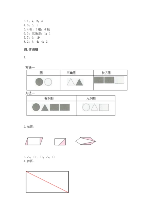 苏教版一年级下册数学第二单元 认识图形（二） 测试卷【考点精练】.docx