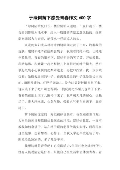 于绿树荫下感受青春作文600字.docx