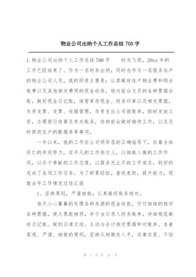 物业公司出纳个人工作总结700字.docx