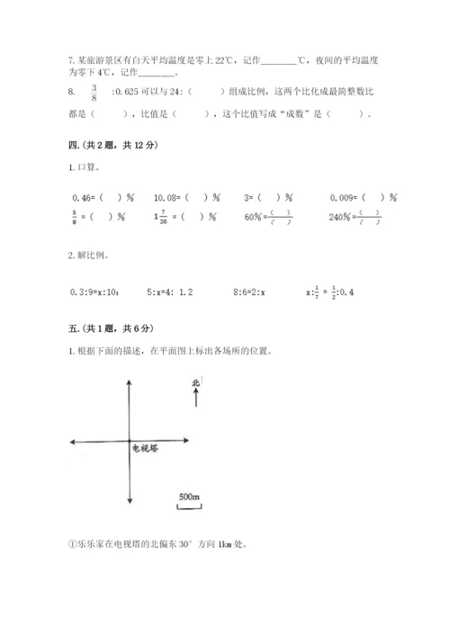 小学六年级数学期末自测题【精练】.docx