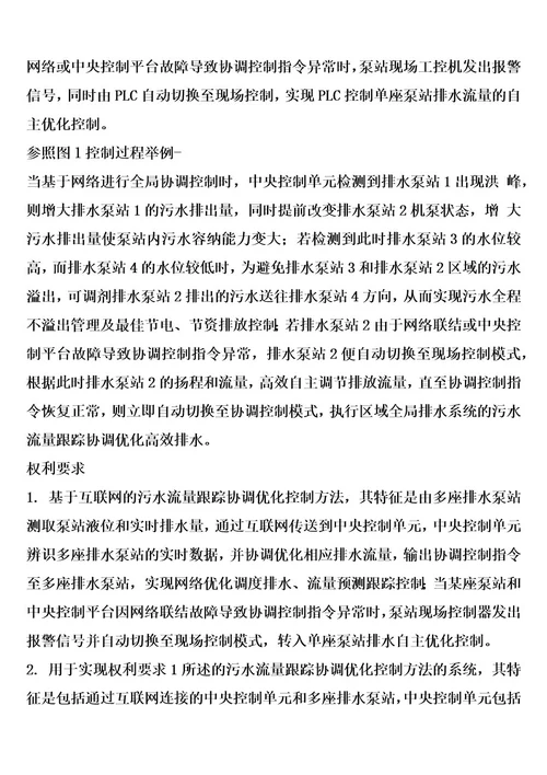 基于互联网的污水流量跟踪协调优化控制方法及其系统的制作方法