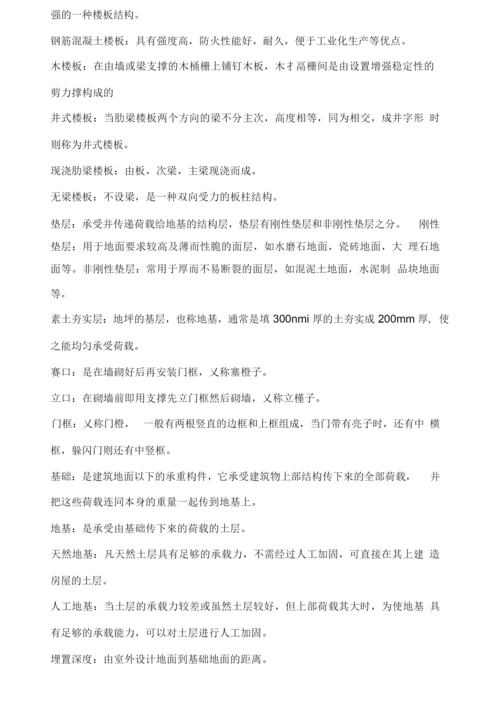 建筑常见专业术语.docx