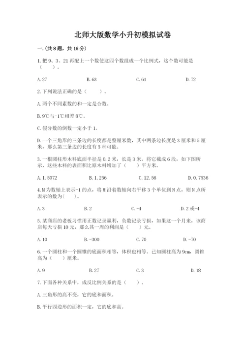 北师大版数学小升初模拟试卷（培优b卷）.docx