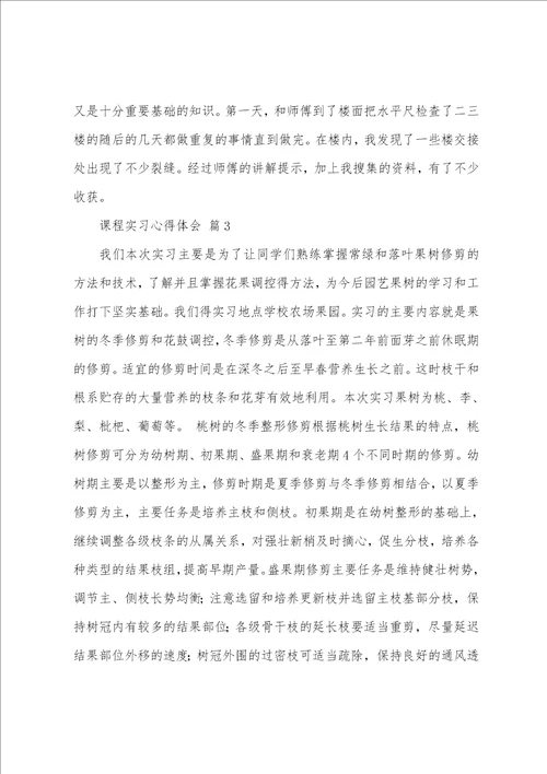 课程实习心得体会