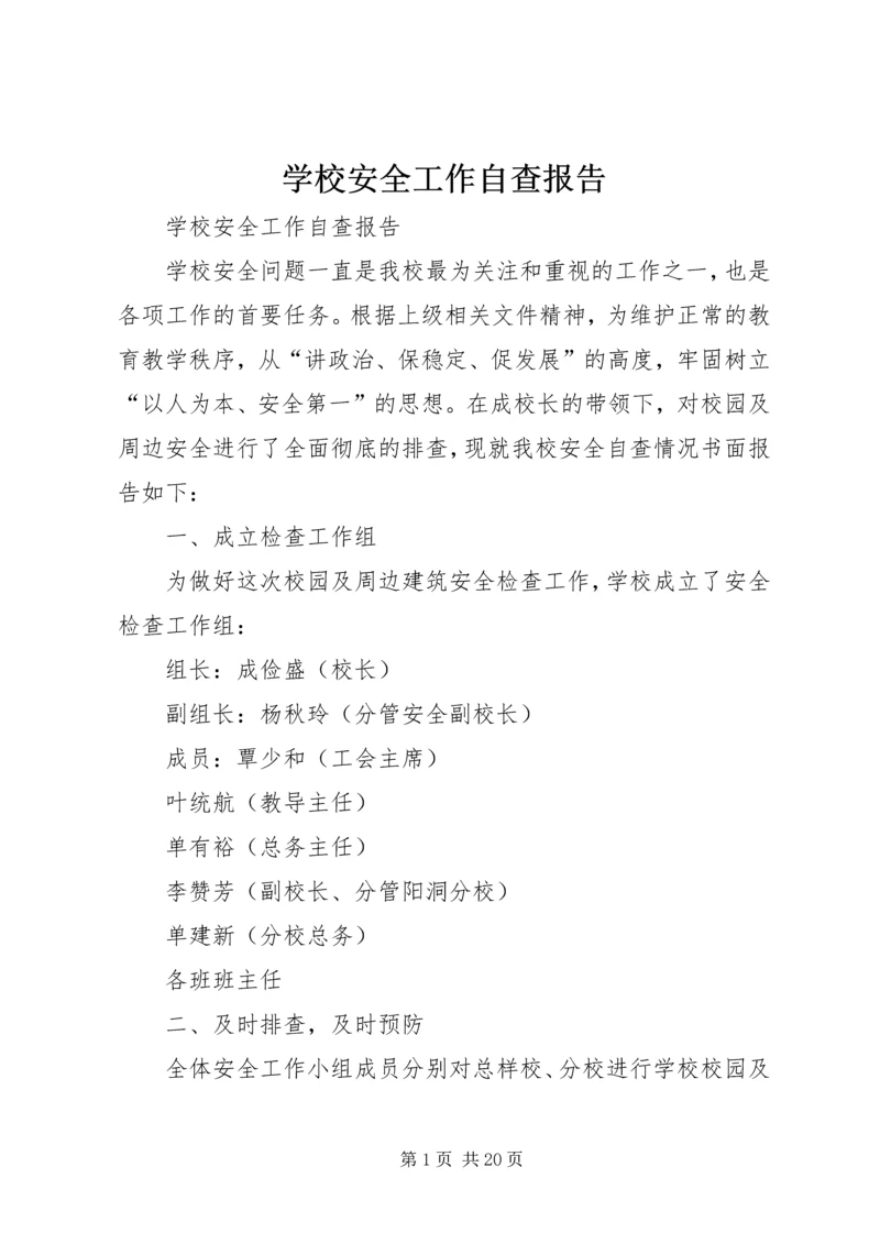 学校安全工作自查报告精编.docx