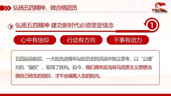 弘扬五四精神做新时代合格团员PPT模板