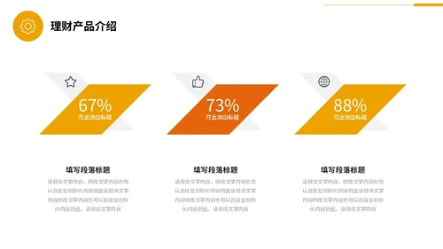 商务风黄桔色形状金融行业理财投资融资商务通用PPT