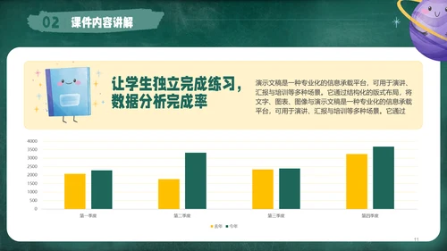 绿黄色手绘风教育教学通用模板