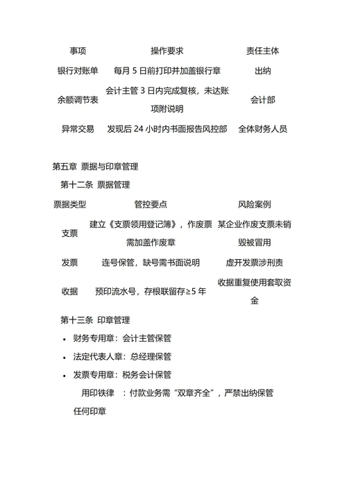 通用财务出纳管理制度