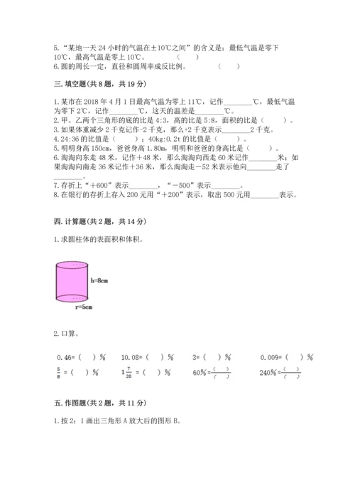 人教版六年级下册数学期末测试卷及完整答案（夺冠）.docx