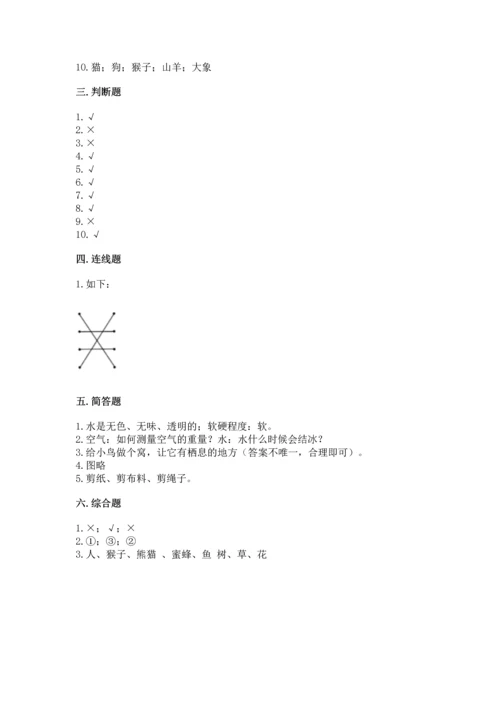 教科版一年级下册科学期末测试卷【研优卷】.docx