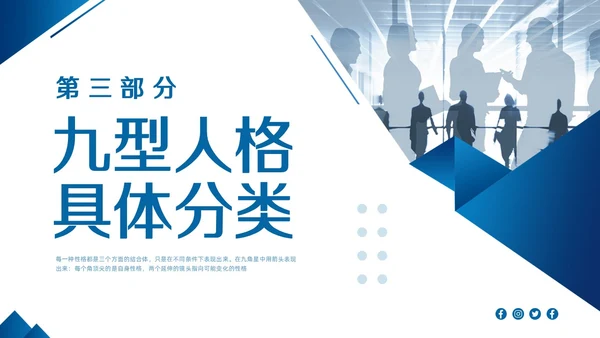 蓝色简约九型人格PPT模板宣传PPT动态PPT