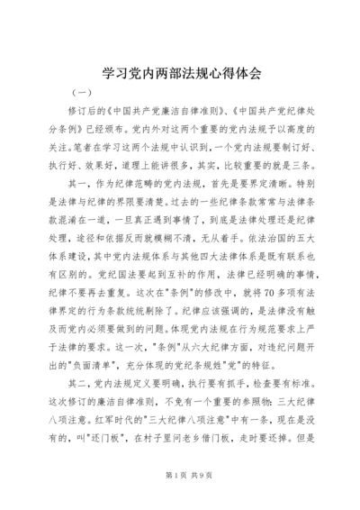 学习党内两部法规心得体会.docx