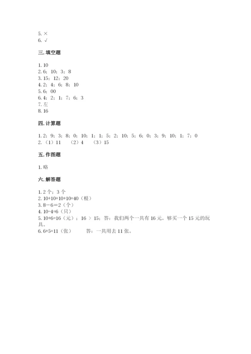 小学一年级上册数学期末测试卷及参考答案（预热题）.docx