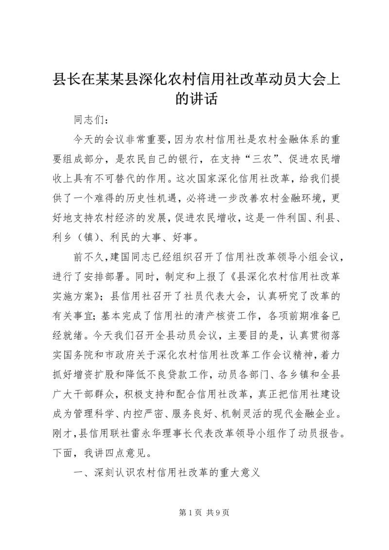 县长在某某县深化农村信用社改革动员大会上的讲话 (3).docx