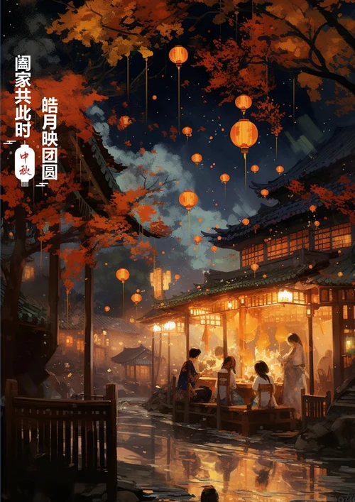 阖家欢乐中秋节海报